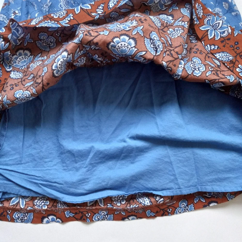 Janie And Jack Mixed Paisley Floral Maxi Dress Size 5 Blue Brown Tiered Summer - Picture 8 of 14